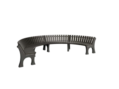Экоскамья полукруглая со спинкой Ridus-01C L6300